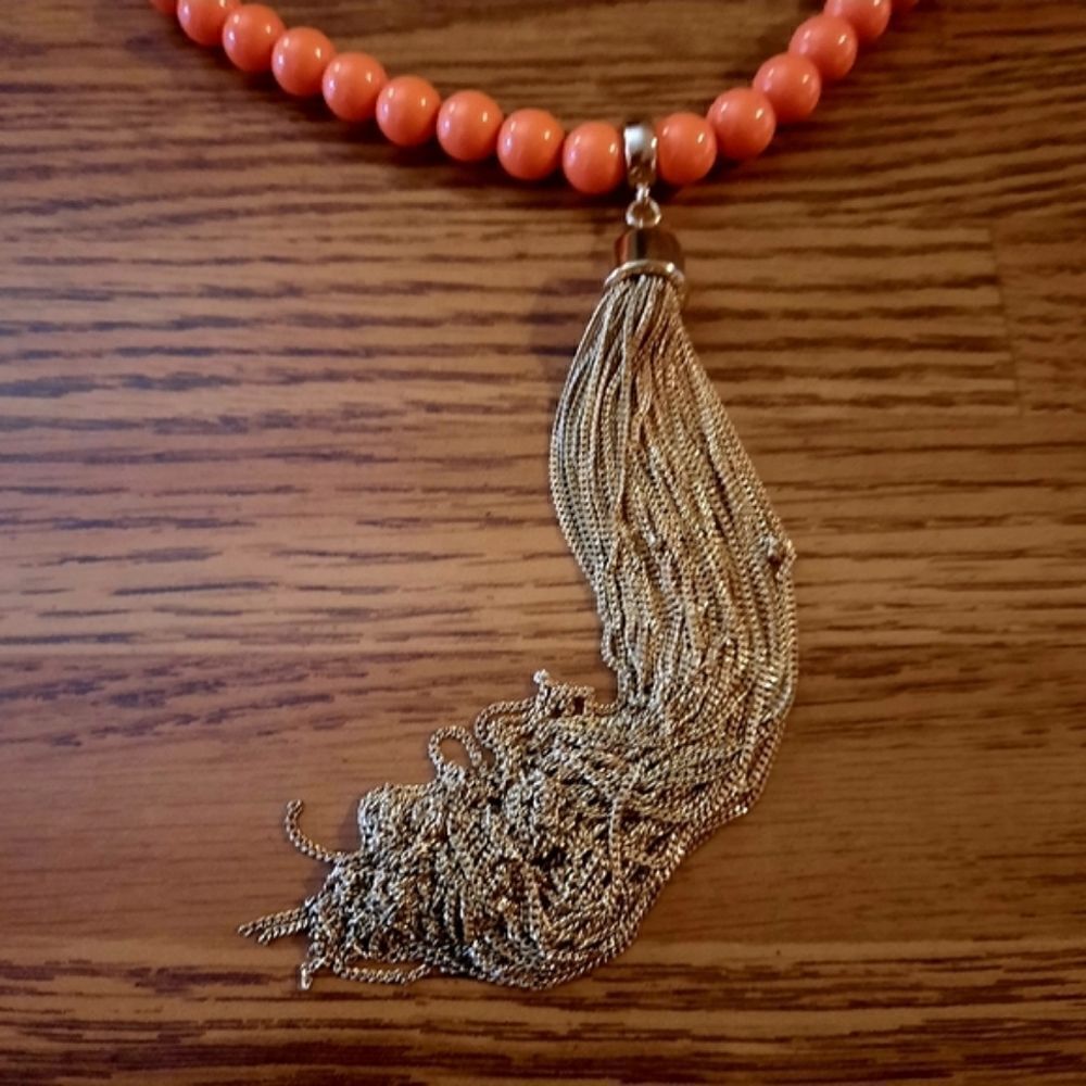 DILLARDS Bright Beaded and Tassel Necklace WHIMSYGOTH! - Picture 2 of 9